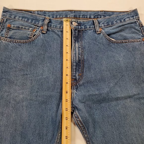 Levis 505 Jeans Mens 38x34 Heavy Blue Denim Regular Fit Straight Leg Classic - Picture 13 of 16